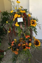 Sunflower Grapevine Wreath from Kelley's Florist in Lake Placid, FL