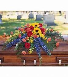 Casket Spray With Sunflowers from Kelley's Florist in Lake Placid, FL