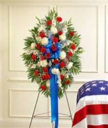 Red, White and Blue Standing Spray from Kelley's Florist in Lake Placid, FL